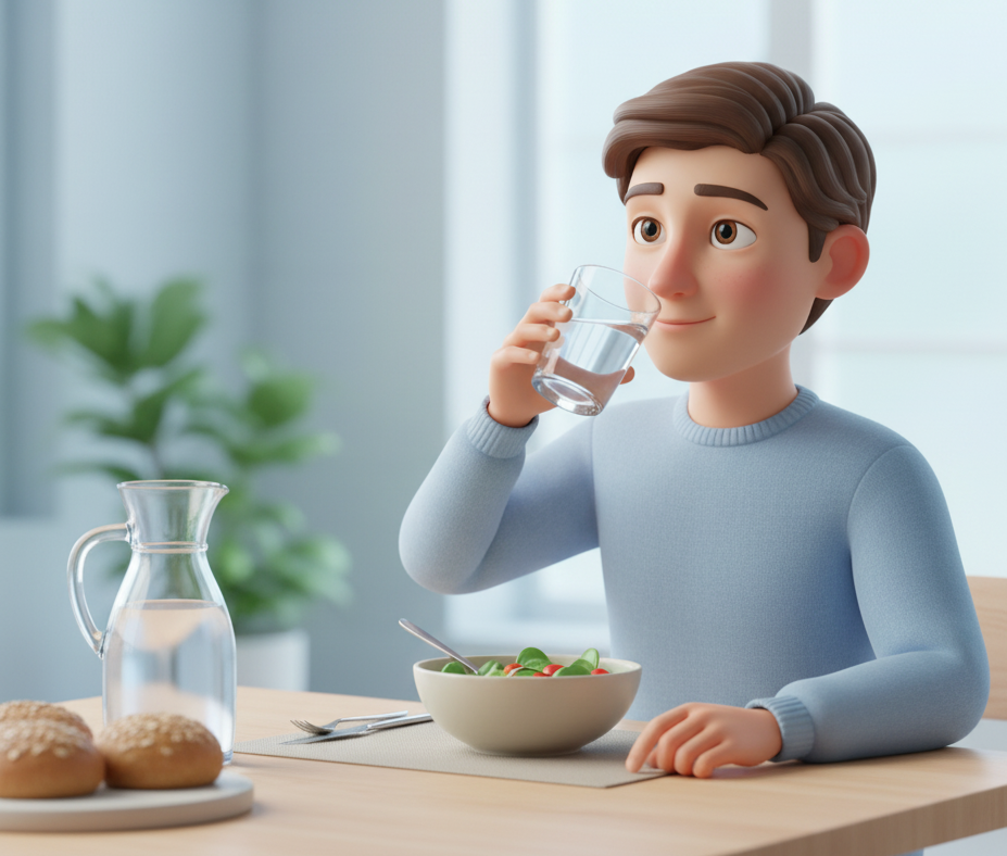 شرب الماء أثناء الأكل يسبب السمنة؟