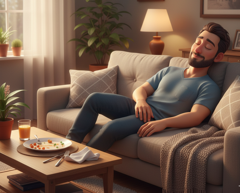 النوم بعد الأكل مباشرة يسبب زيادة الوزن